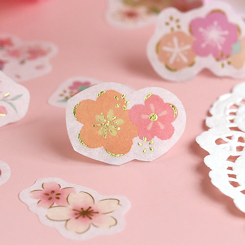Cherry Blossoms - Flake Sticker (Gold Foil Stamping)