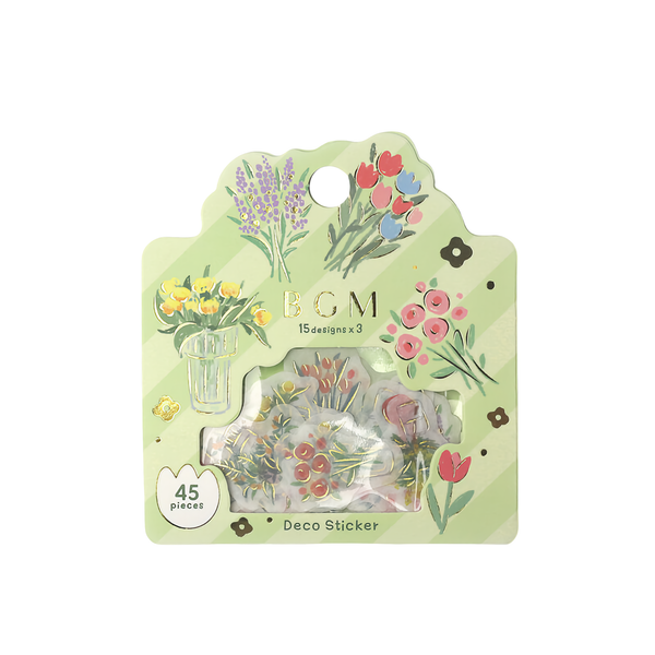 Flower Bunches - Flake Sticker (Gold Foil Stamping)