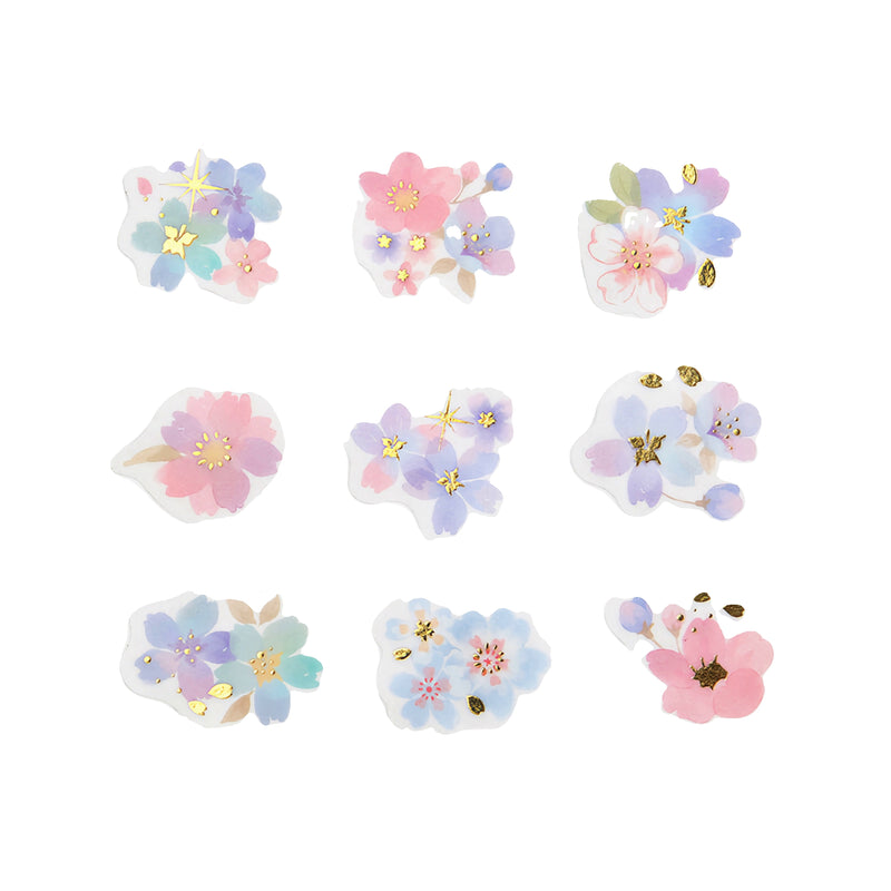 Cool Sakura - Flake Stickers (Gold Foil Stamping)