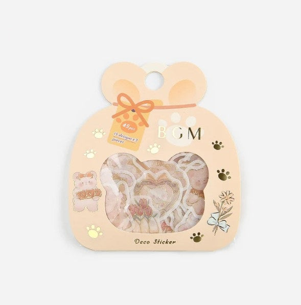 Teddy Time - Flake Sticker (Gold Foil Stamping)