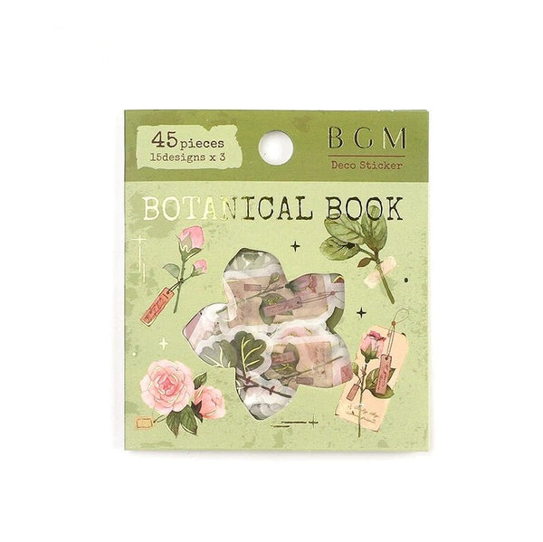 Botanical Book - Flake Sticker (Gold Foil Stamping)