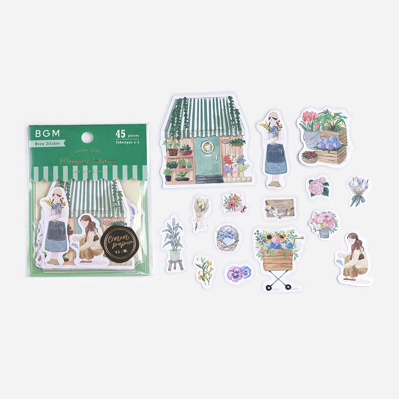 Flower Shop (Little Shop series) - Textured Linen Stickers