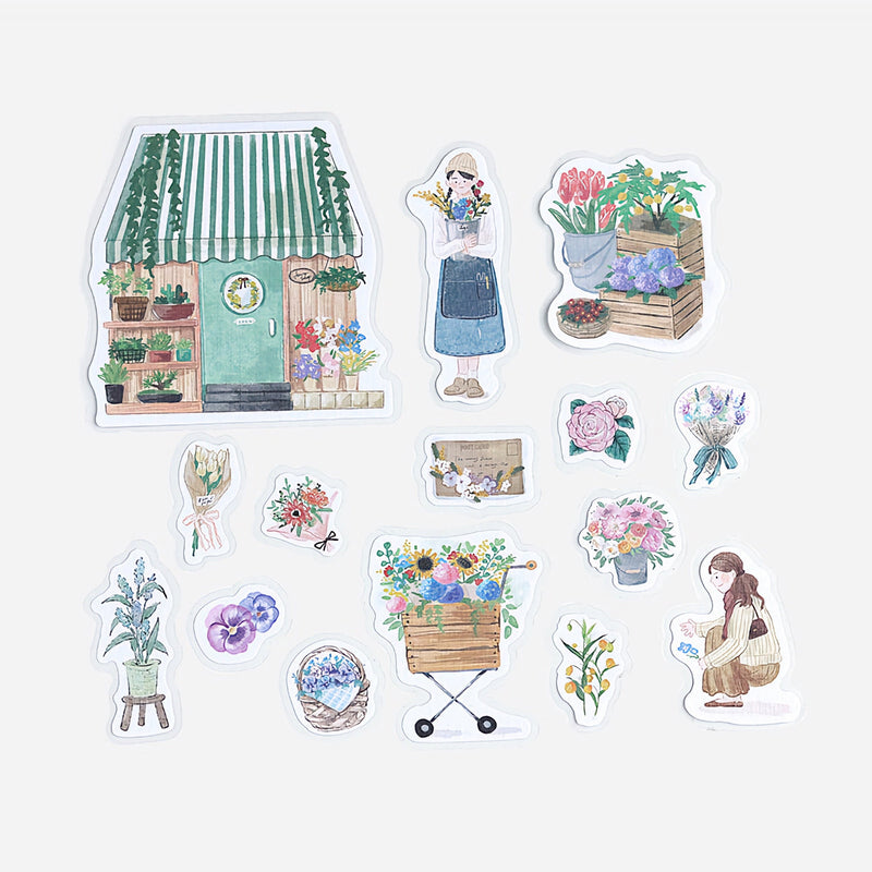 Flower Shop (Little Shop series) - Textured Linen Stickers