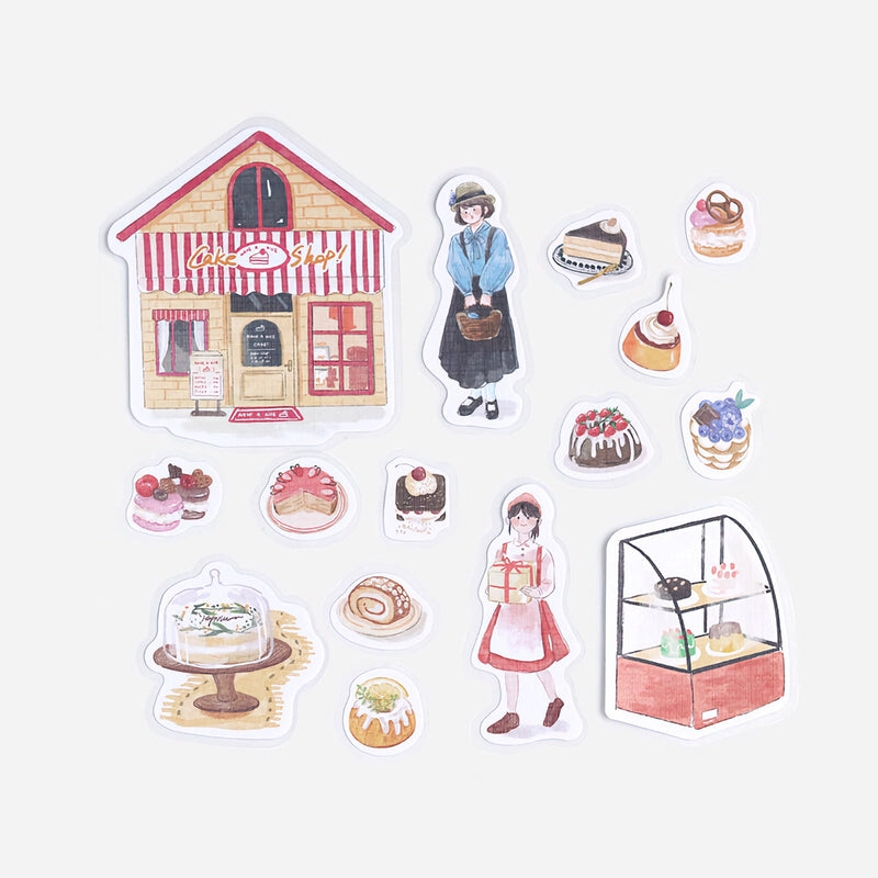 Cake Shop (Little Shop series) - Textured Linen Stickers