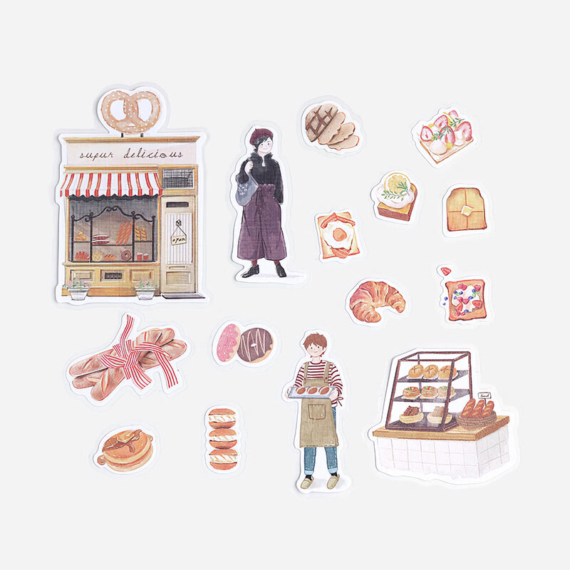 Bread Shop (Little Shop series) - Textured Linen Stickers