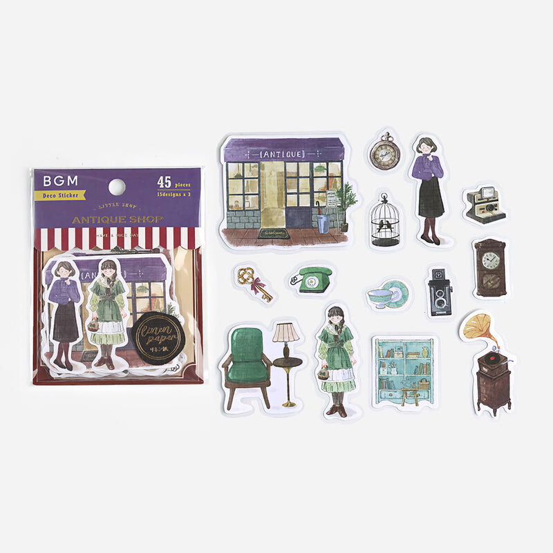 Antique Shop (Little Shop series) - Textured Linen Stickers