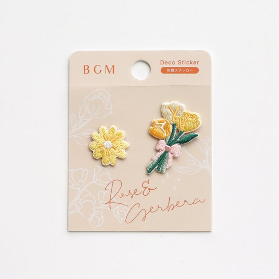 Rose & Gerbera - Embroidery Stickers