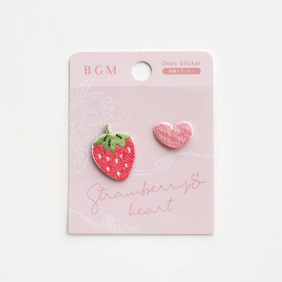 Strawberry & Heart - Embroidery Stickers