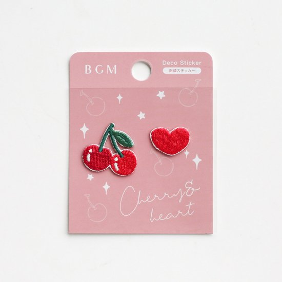 Cherry & Heart - Embroidery Stickers