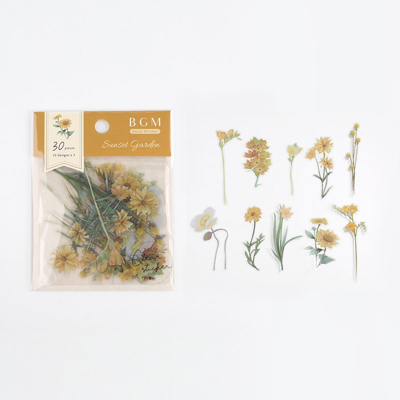 Yellow (Sunset Garden Series) - Transparent Flake Stickers