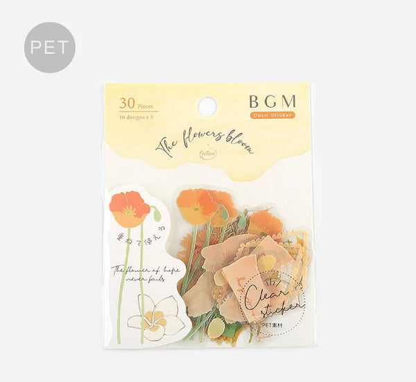 Yellow (Flowers Bloom Series) - Transparent Flake Stickers