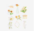 Yellow (Flowers Bloom Series) - Transparent Flake Stickers