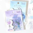Blue (Flowers Bloom Series) - Transparent Flake Stickers