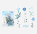Blue (Flowers Bloom Series) - Transparent Flake Stickers