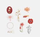 Red (Flowers Bloom Series) - Transparent Flake Stickers