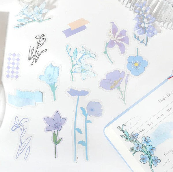 Purple (Flowers Bloom Series) - Transparent Flake Stickers