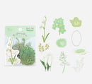 Green (Flowers Bloom Series) - Transparent Flake Stickers