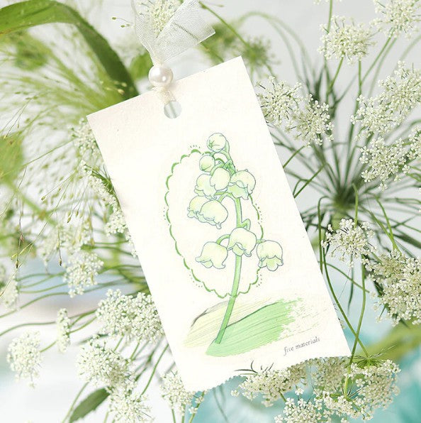 Green (Flowers Bloom Series) - Transparent Flake Stickers
