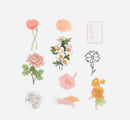 Orange (Flowers Bloom Series) - Transparent Flake Stickers