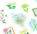 Light Blue (Bottle of Flower Series) - Clear Flake Stickers