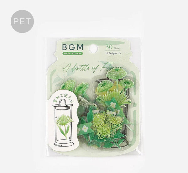 Light Green (Bottle of Flower Series) - Clear Flake Stickers