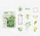Light Green (Bottle of Flower Series) - Clear Flake Stickers
