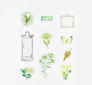 Light Green (Bottle of Flower Series) - Clear Flake Stickers