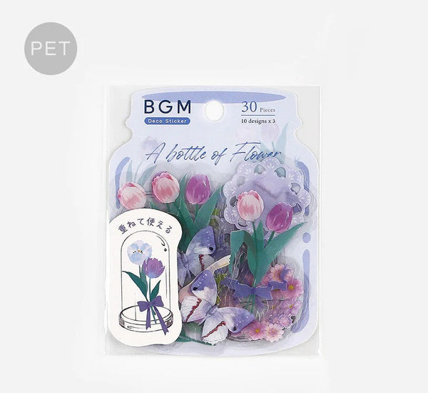 Purple (Bottle of Flower Series) - Clear Flake Stickers