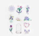 Purple (Bottle of Flower Series) - Clear Flake Stickers