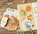 Orange (Bottle of Flower Series) - Clear Flake Stickers