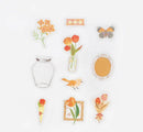 Orange (Bottle of Flower Series) - Clear Flake Stickers