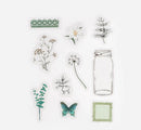 Deep Green (Bottle of Flower Series) - Clear Flake Stickers