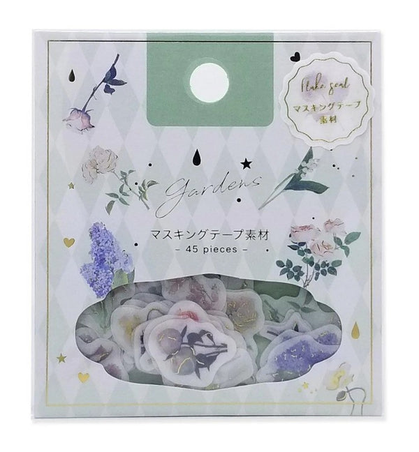 Garden Flowers - Flake Sticker (Gold Foil Stamping)